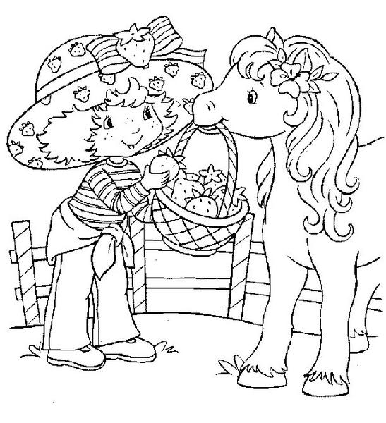 coloriage charlotte et son poney